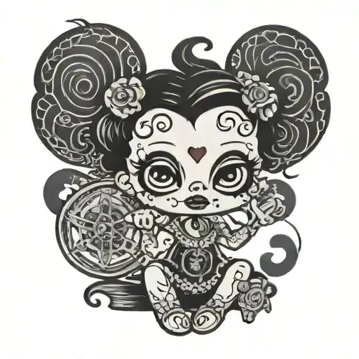betty boop voodoo doll tattoo design idea