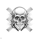 skull and dagger tattoo design idea