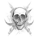 skull and dagger tattoo design idea