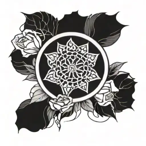 rose window design tattoo design idea