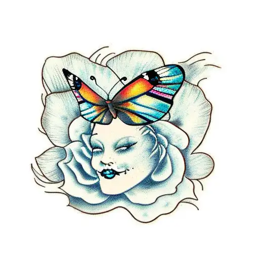 butterfly with semicolon tattoo design idea