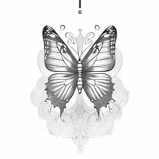 butterfly with semicolon tattoo design idea