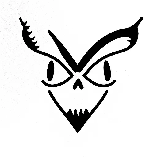 demon smiling  tattoo design idea