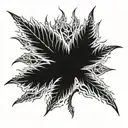 weed leaf tattoo design idea