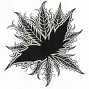 weed leaf tattoo design idea