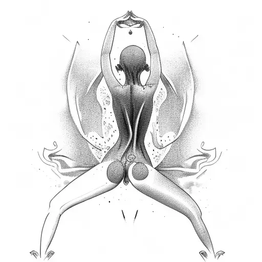 nude witch being burned alive sexy voluptuous  tattoo design idea