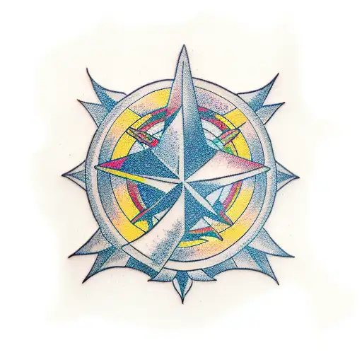 starship mosaic tattoo design idea
