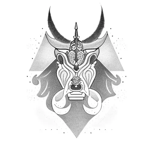 A Taurus symbol incorporating elements of Flagstaff's natural beauty tattoo design idea