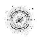 Cracked clock with rose tattoo design idea