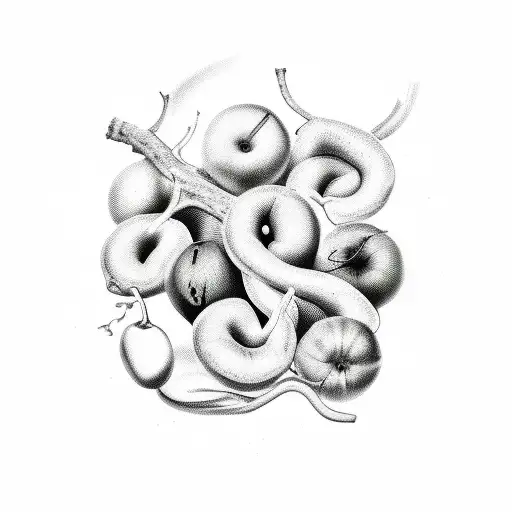 forbidden fruit tattoo design idea