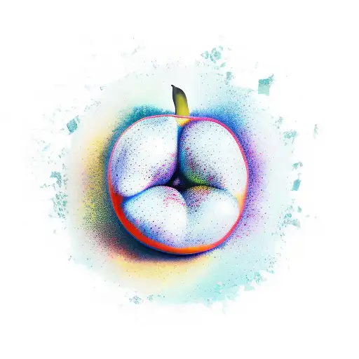 forbidden fruit with sepent tattoo design idea