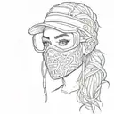 ski mask girl tattoo design idea