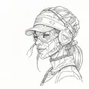 ski mask girl tattoo design idea