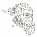 ski mask girl tattoo design idea