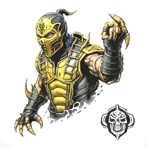 Mortal Kombat Scorpion tattoo design idea