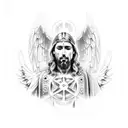 angel warrior jesus  tattoo design idea
