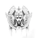 angel warrior jesus  tattoo design idea