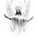 angel warrior jesus  tattoo design idea