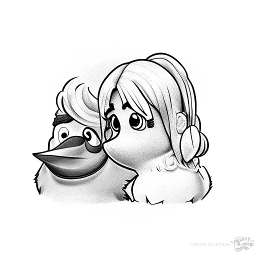 Club Penguin characters dressed as Miley Cyrus and Hannah Montana tattoo design idea
