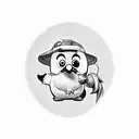 Club Penguin characters dressed as Miley Cyrus and Hannah Montana tattoo design idea