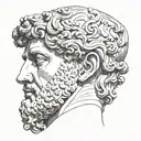 roman statue head tattoo design idea