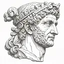 roman statue head tattoo design idea