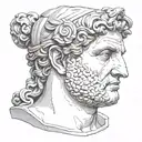 roman statue head tattoo design idea