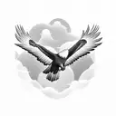 Majestic eagle soaring through the clouds tattoo design idea