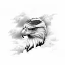 Majestic eagle soaring through the clouds tattoo design idea