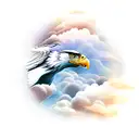 Majestic eagle soaring through the clouds tattoo design idea