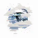 Majestic eagle soaring through the clouds tattoo design idea
