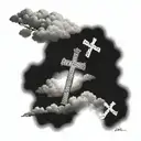 three crosses with clouds and bible verse james 4:8 tattoo design idea