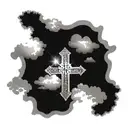 three crosses with clouds and bible verse james 4:8 tattoo design idea