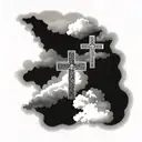 three crosses with clouds and bible verse james 4:8 tattoo design idea