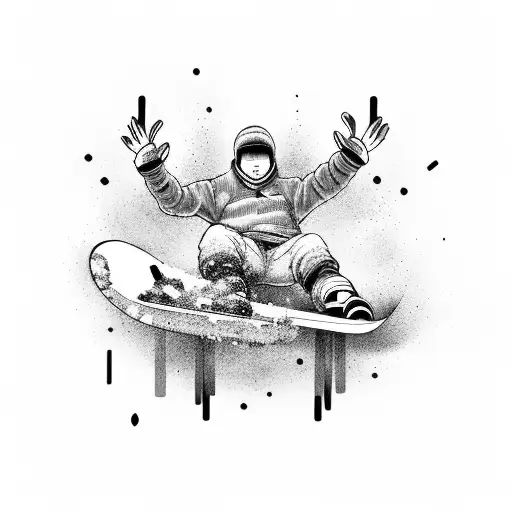 snowboarder and skateboarder tattoo design idea
