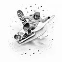 snowboarder and skateboarder tattoo design idea