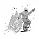 snowboarder and skateboarder tattoo design idea