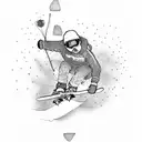 snowboarder and skateboarder tattoo design idea