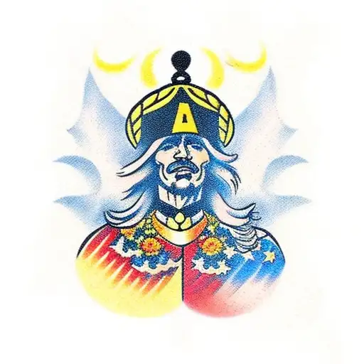 Ukrainian ornament black and red colour  tattoo design idea