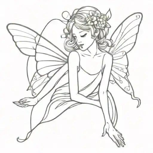 fairy twin tattoo design idea