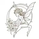 fairy twin tattoo design idea