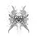 Bottle of jagermeister with lizzard on it tattoo design idea