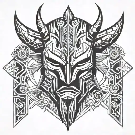 sparta warrior ws devil mask tattoo design idea