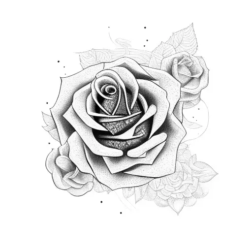 Attractive Money Rose Tattoo Design