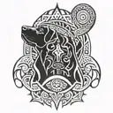 labrador tattoo design idea
