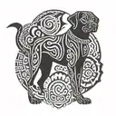 labrador tattoo design idea