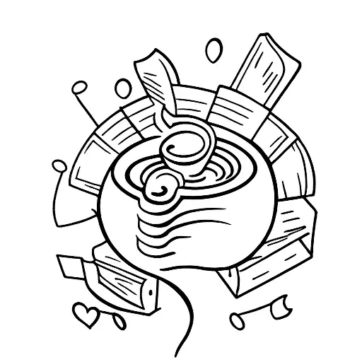 Coffee with books tattoo design idea