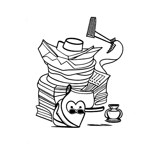 Coffee with books tattoo design idea