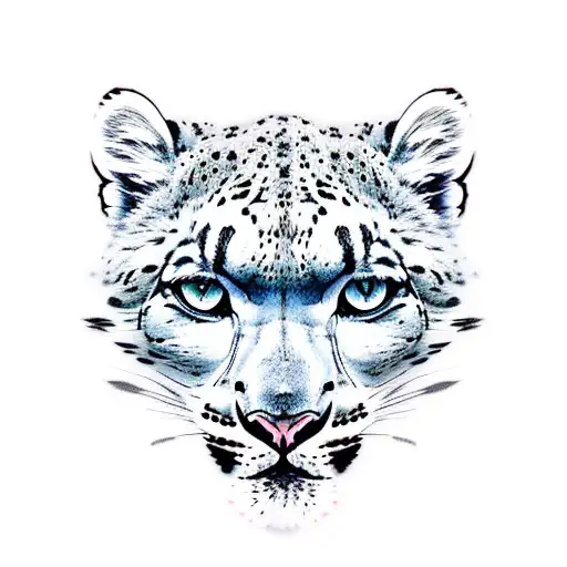 snow leopard  tattoo design idea
