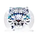 snow leopard with mountain in the background  tattoo design idea